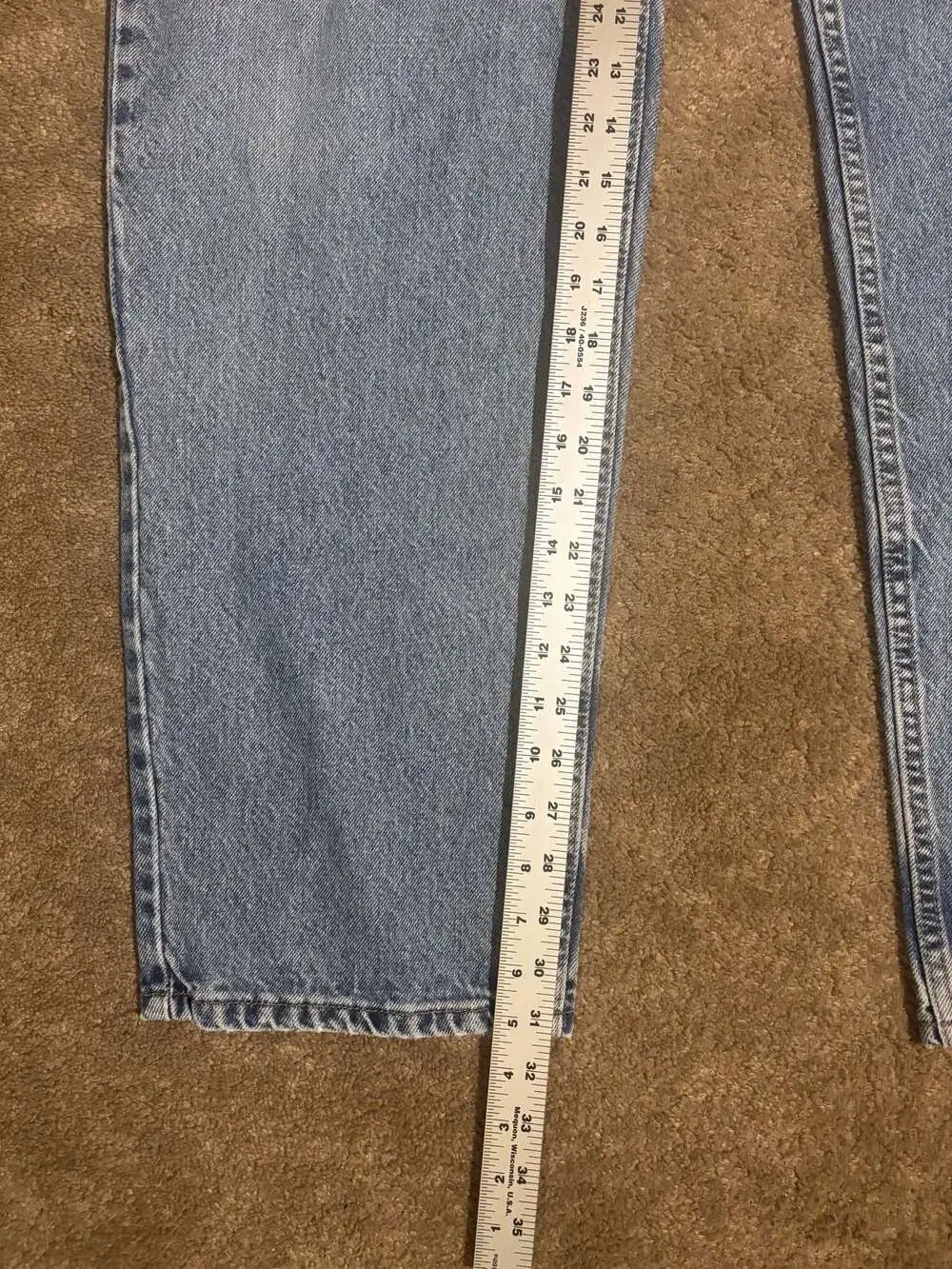 Vintage Levi’s 540 Denim Jeans Mens 42x34 Light Wash Straight Leg USA Brown Tab
